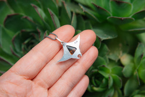 Manta Ray Pendant with Opal