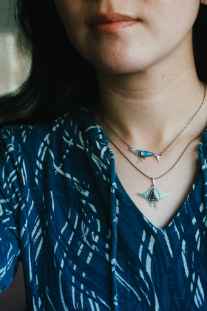 Manta Ray Pendant with Opal