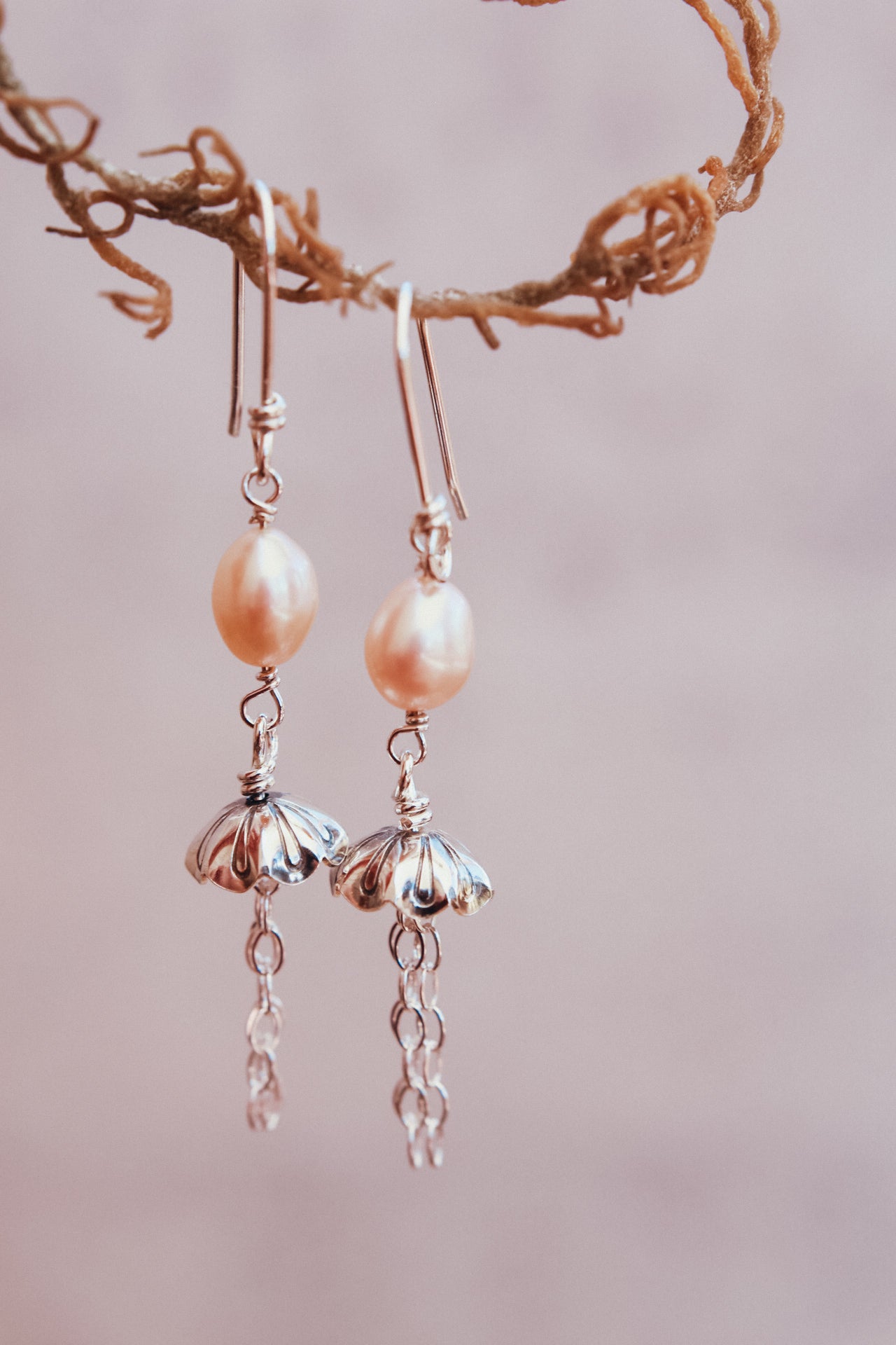 For Ronnie - Jellyfish Earrings with Pearls