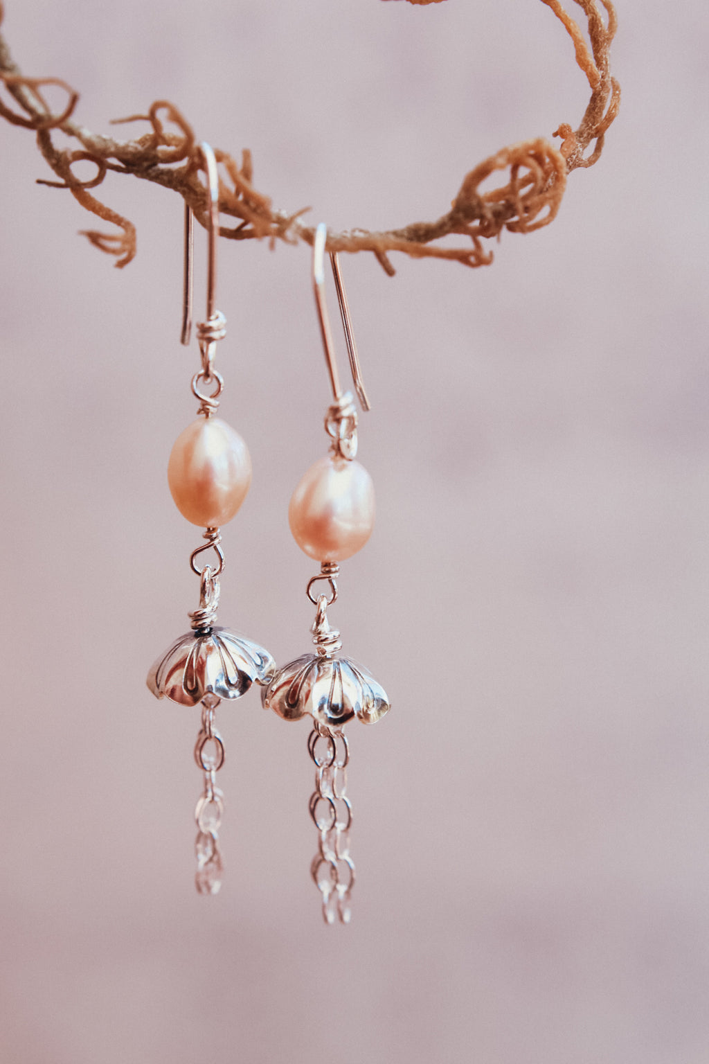 For Ronnie - Jellyfish Earrings with Pearls