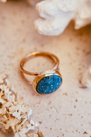 Blue Coral Ring (GF) - Size 7.5