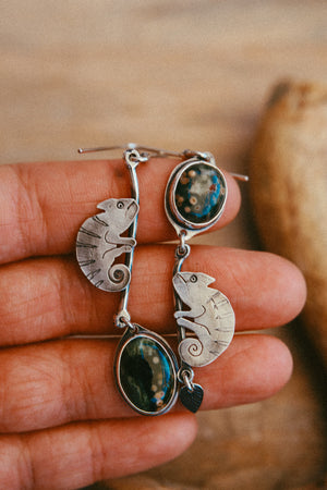 Chameleon Earrings with Jasper