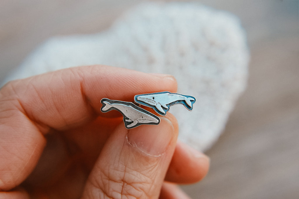 Humpback Whale Stud Earrings