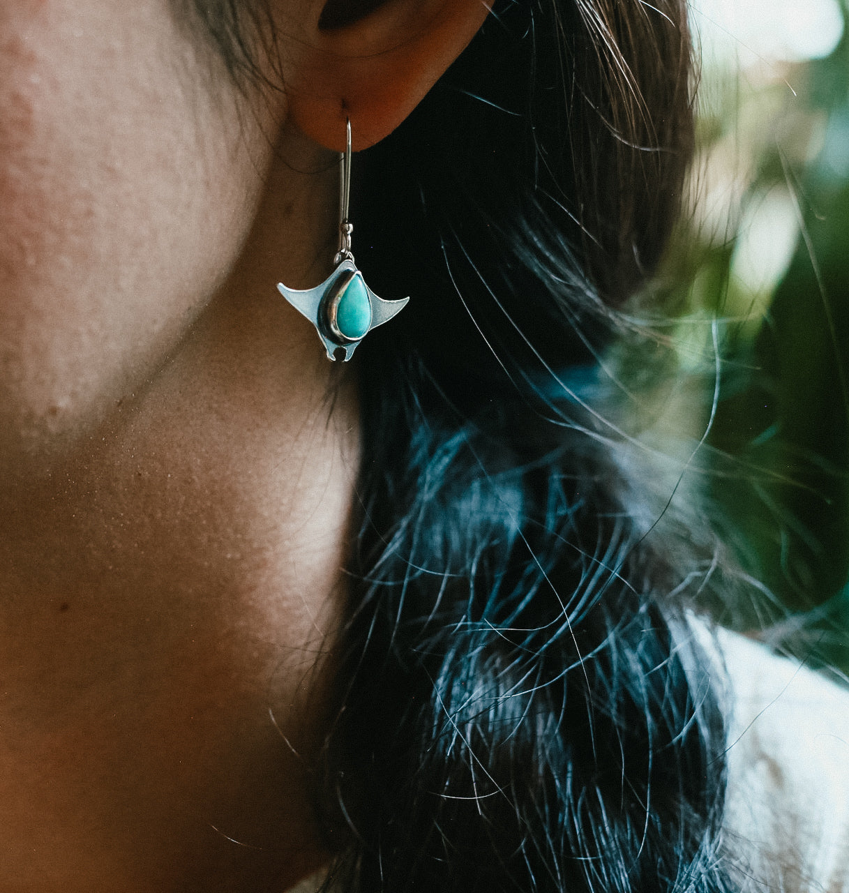 Manta Earrings with Larimar